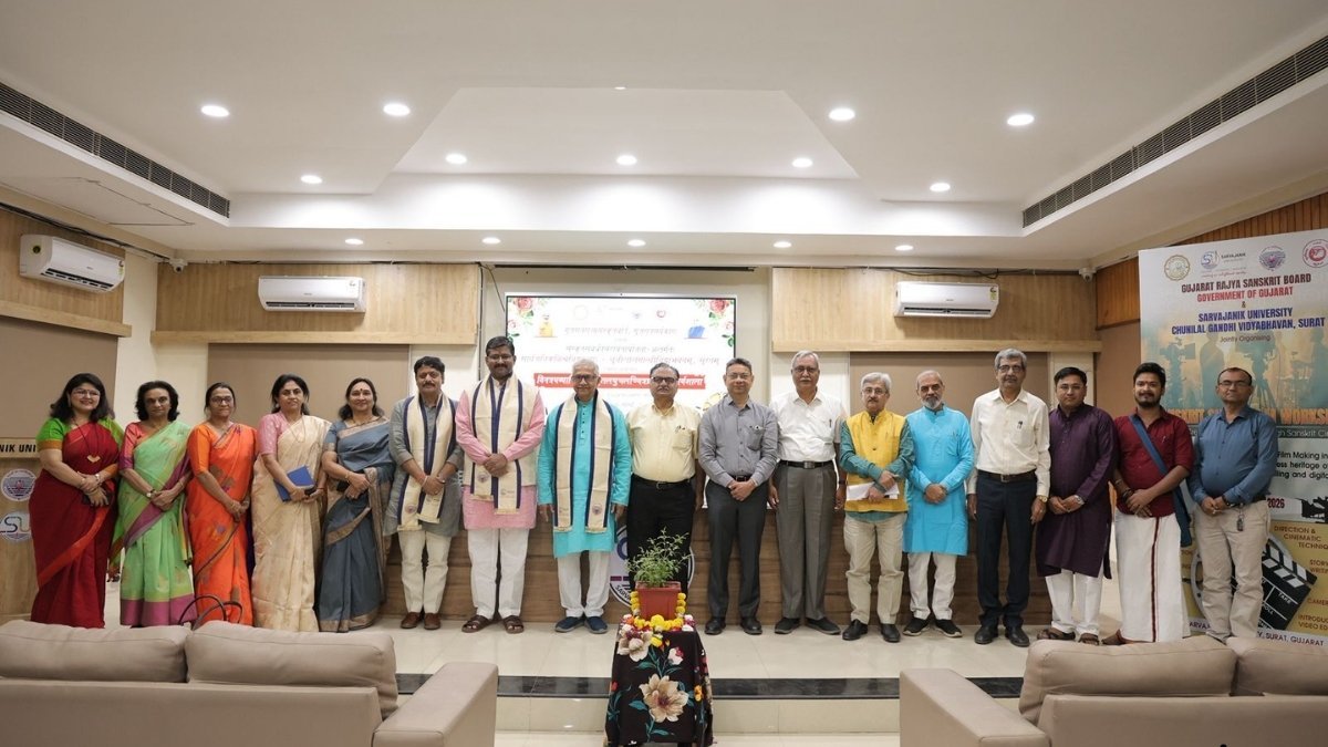 Three-Day Sanskrit Short Film Training Workshop Concludes Successfully in Sarvajanik University, Surat